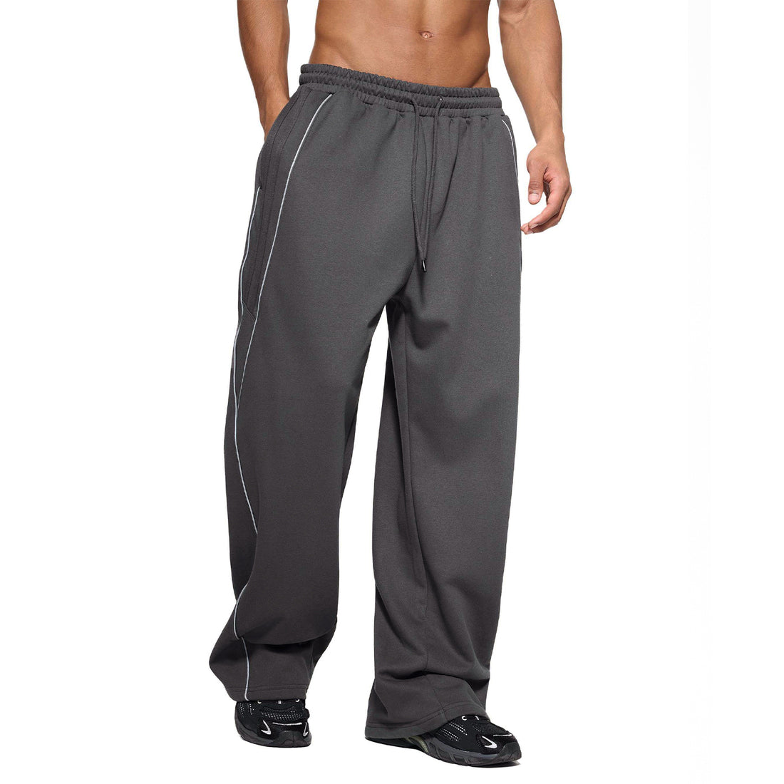 Reflection Striped Straight-Leg Sweatpants - Vyknord